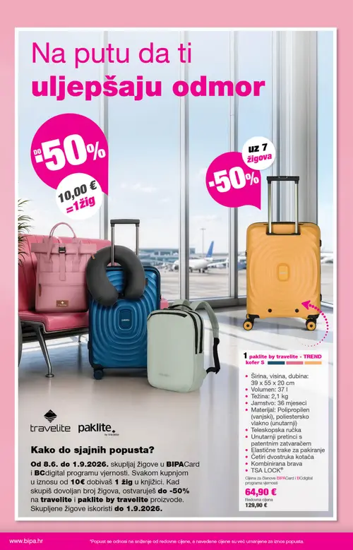 Bipa katalog — stranica 20: travelite paklite by travelite - TREND kofer S (vrijedi 06. 08. 2026.–19. 08. 2026.)