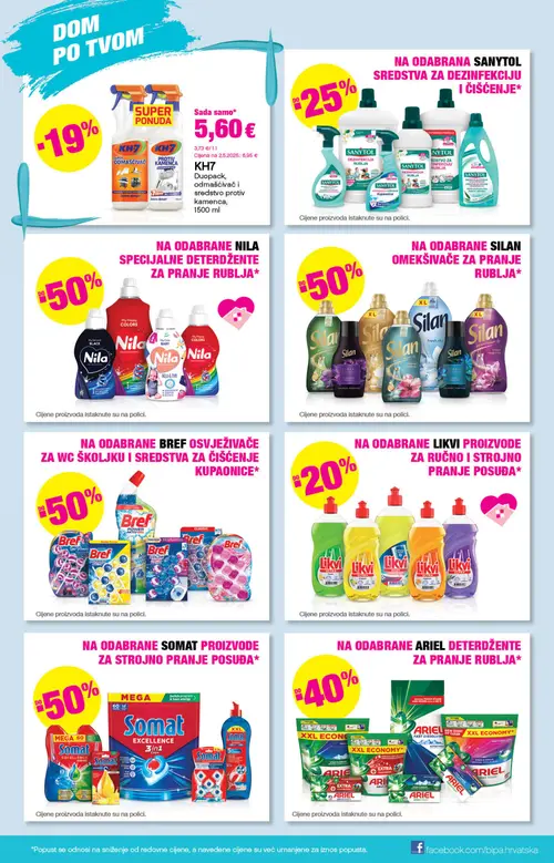 Bipa katalog — stranica 17: KH7 KH7 Duopack, odmašćivač i sredstvo protiv kamenca, SANYTOL SANYTOL Sredstva za dezinfekciju i čišćenje, Nila Nila Specijalne deterdžente za pranje rublja, Silan Silan Omekšivače za pranje rublja (vrijedi 09. 07. 2026.–22. 07. 2026.)