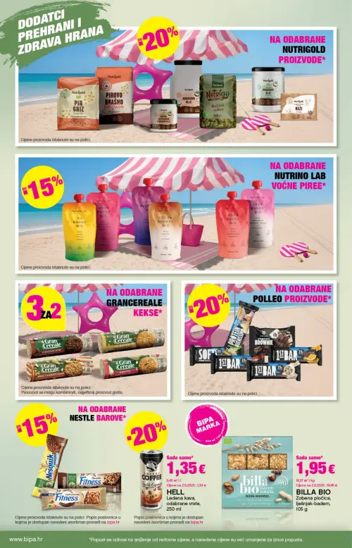 Bipa katalog — stranica 16: HELL Hell Ledena kava, odabrane vrste, BILLA BIO Billa Bio Zobena pločica, lješnjak-badem (vrijedi 11. 06. 2026.–24. 06. 2026.)