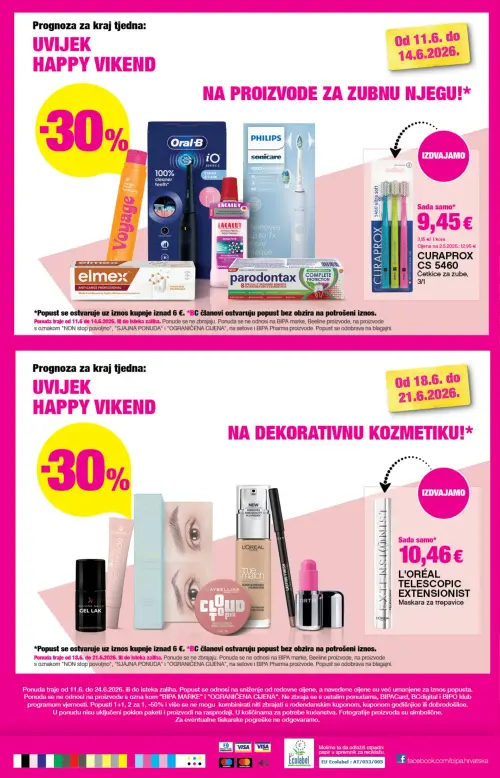 Bipa katalog — stranica 26: CURAPROX CS 5460 Četkice za zube, L'ORÉAL TELESCOPIC EXTENSIONIST Maskara za trepavice (vrijedi 11. 06. 2026.–24. 06. 2026.)