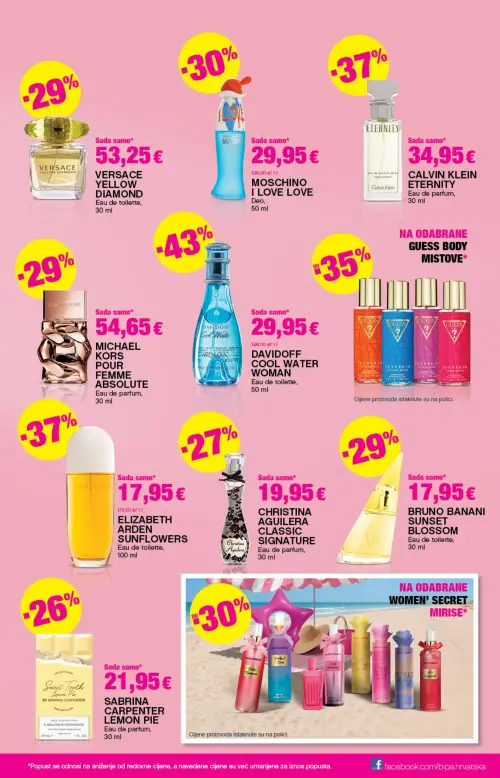 Bipa katalog — stranica 5: VERSACE VERSACE YELLOW DIAMOND Eau de toilette, MOSCHINO MOSCHINO I LOVE LOVE Deo, CALVIN KLEIN CALVIN KLEIN ETERNITY Eau de parfum, MICHAEL KORS MICHAEL KORS POUR FEMME ABSOLUTE Eau de parfum (vrijedi 11. 06. 2026.–24. 06. 2026.)
