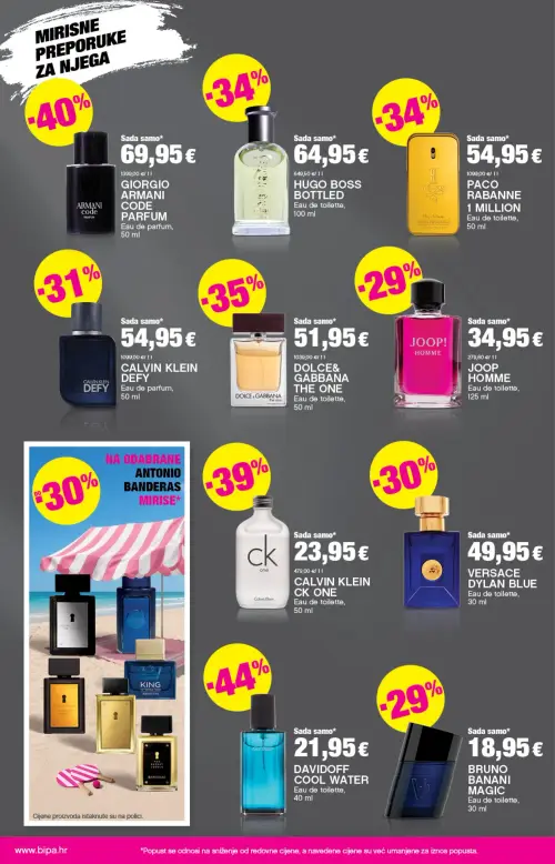 Bipa katalog — stranica 6: Giorgio Armani Code Parfum, Hugo Boss Bottled, Paco Rabanne 1 Million, Calvin Klein Defy (vrijedi 11. 06. 2026.–24. 06. 2026.)