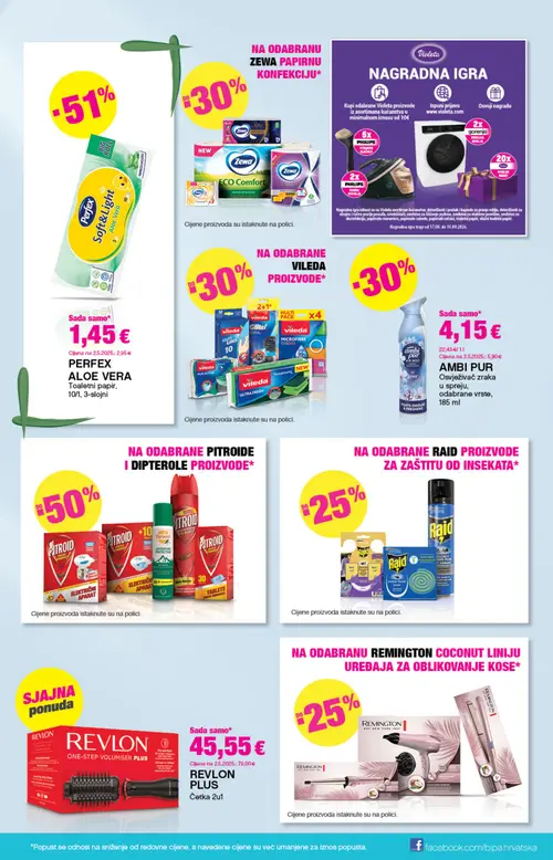 Bipa katalog — stranica 19: PERFEX PERFEX ALOE VERA Toaletni papir 10/1, 3-slojni, REVLON REVLON PLUS Četka 2u1, AMBI PUR AMBI PUR Osvježivač zraka u spreju, odabrane vrste, 185 ml, PITROID PITROID ELEKTRIČNI APARAT (vrijedi 20. 08. 2026.–02. 09. 2026.)