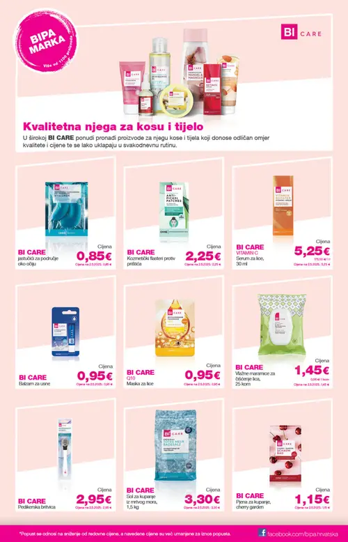 Bipa katalog — stranica 21: BI CARE BI CARE jastučići za područje oko očiju, BI CARE BI CARE Kozmetički flasteri protiv prištića, BI CARE BI CARE VITAMIN C Serum za lice, 30 ml, BI CARE BI CARE Balzam za usne (vrijedi 20. 08. 2026.–02. 09. 2026.)