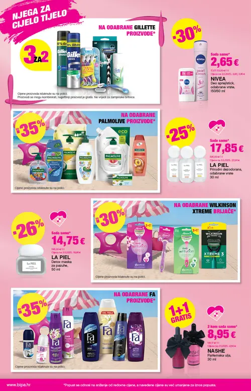 Bipa katalog — stranica 8: NIVEA Deo sprej/stick, odabrane vrste, LA PIEL Prirodni dezodorans, odabrane vrste, LA PIEL Detox maska za pazuhe, NASHE Parfemska ulja (vrijedi 20. 08. 2026.–02. 09. 2026.)