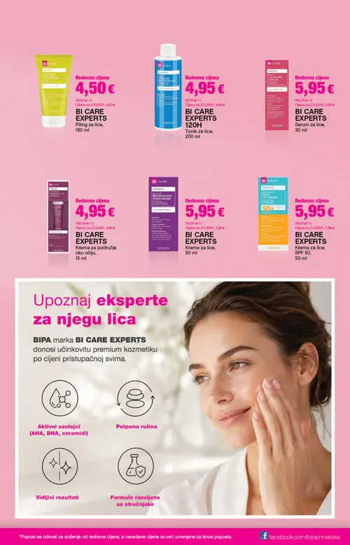 Bipa katalog — stranica 11: BI CARE BI CARE EXPERTS Krema za područje oko očiju, BI CARE BI CARE EXPERTS Serum za lice, BI CARE BI CARE EXPERTS Krema za lice, BI CARE BI CARE EXPERTS Krema za lice, SPF 50 (vrijedi 23. 07. 2026.–05. 08. 2026.)