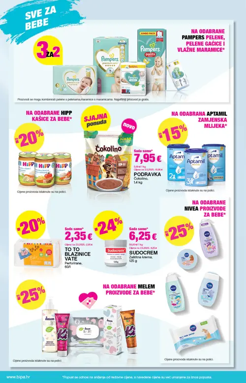 Bipa katalog — stranica 16: PODRAVKA PODRAVKA Čokolino, Sudocrem Sudocrem Zaštitna krema, TO TO TO TO BLAZINICE (vrijedi 23. 07. 2026.–05. 08. 2026.)