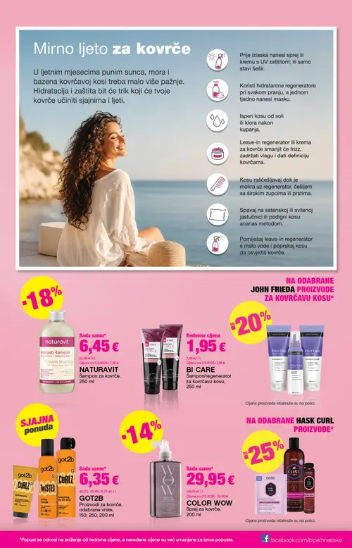 Bipa katalog — stranica 7: BI CARE BI CARE Šampon/regenerator za kovrčavu kosu, COLOR WOW COLOR WOW Sprej za kovrče, NATURAVIT NATURAVIT Šampon za kovrče, GOT2B GOT2B Proizvodi za kovrče (vrijedi 23. 07. 2026.–05. 08. 2026.)
