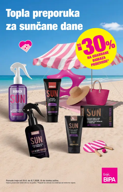 Bipa katalog — stranica 1 (vrijedi 25. 06. 2026.–08. 07. 2026.)