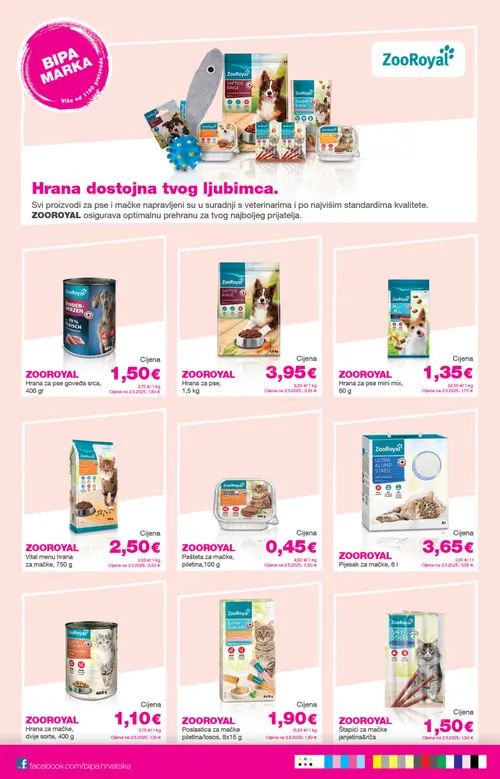 Bipa katalog — stranica 23: Zooroyal Hrana za pse goveđa srca, Zooroyal Hrana za pse, Zooroyal Hrana za pse mini mix (vrijedi 25. 06. 2026.–08. 07. 2026.)