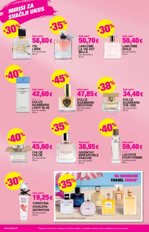 Bipa katalog — stranica 4: DOLCE & GABBANA DOLCE & GABBANA LIGHT BLUE Eau de toilette, LACOSTE LACOSTE POUR FEMME Eau de parfum (vrijedi 25. 06. 2026.–08. 07. 2026.)