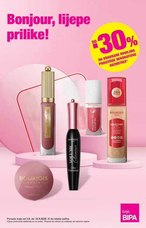 Bipa katalog — stranica 1: Bourjois Rouge Velvet Ink (vrijedi 03. 09. 2026.–16. 09. 2026.)