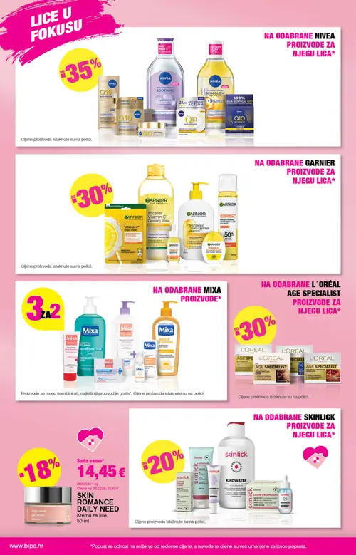 Bipa katalog — stranica 14: NIVEA Q10 Anti-Wrinkle Eye Cream, NIVEA Q10 Anti-Wrinkle Day Cream, NIVEA Micellar Water Soothing, NIVEA Micellar Water Skin Glow (vrijedi 03. 09. 2026.–16. 09. 2026.)