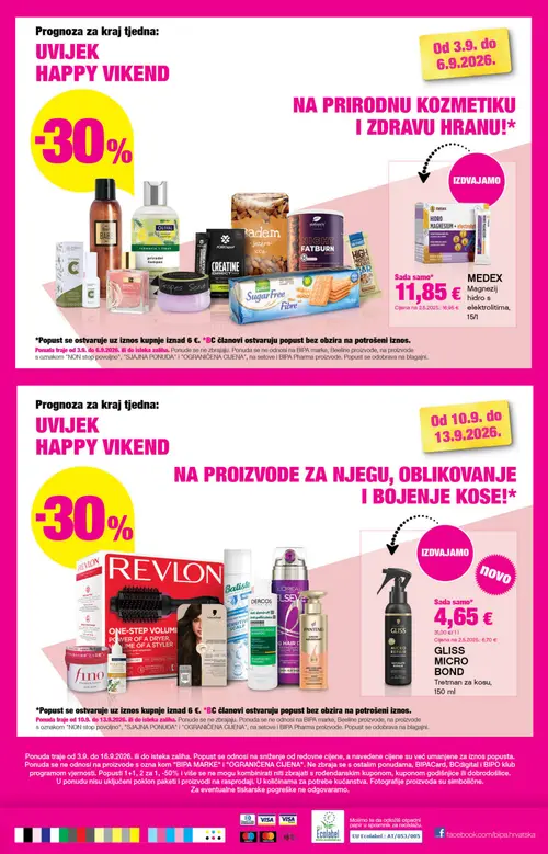 Bipa katalog — stranica 29: GLISS MICRO REPAIR Tretman za kosu, 150 ml, MEDEX Magnezij hidro s elektrolitima, 15/1 (vrijedi 03. 09. 2026.–16. 09. 2026.)