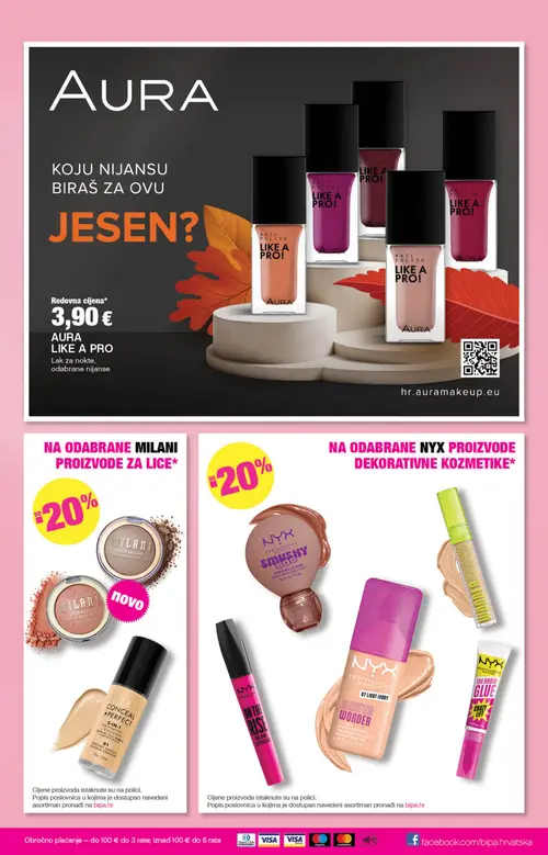 Bipa katalog — stranica 3: NYX PROFESSIONAL MAKEUP THE BROW GLUE, NYX PROFESSIONAL MAKEUP MAKE UP FOR EVER WONDER, AURA LIKE A PRO lak za nokte, odabrane nijanse, NYX PROFESSIONAL MAKEUP SMUSHY SOS HYDRATING LIP MASK (vrijedi 15.10.–28.10.2026.)