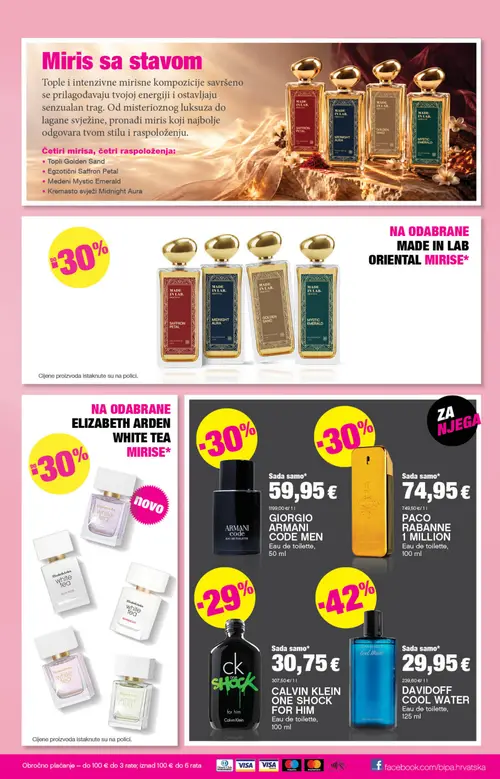 Bipa katalog — stranica 5: Paco Rabanne 1 Million Eau de toilette, Calvin Klein One Shock For Him Eau de toilette, Davidoff Cool Water Eau de toilette, Giorgio Armani Code Men Eau de toilette (vrijedi 15.10.–28.10.2026.)