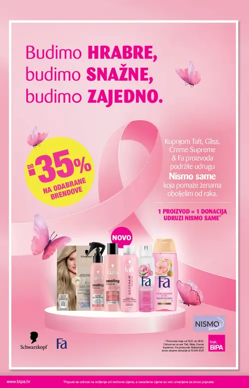 Bipa katalog — stranica 8: Gliss Sealing Miracle Conditioner, Taft Hoodhair lak za kosu, Fa Fresh + Dry ružičasti miris, Fa Pink Jasmine gel za tuširanje (vrijedi 15.10.–28.10.2026.)