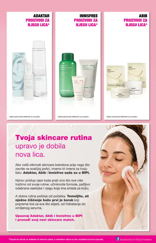 Bipa katalog — stranica 11: ADAKTAR 99.99% LA MOUSSE, ADAKTAR MAKEUP REMOVER, INNISFREE GREEN TEA CERAMIDE MILK, INNISFREE AMINO HYDRATING CLEANSING FOAM (vrijedi 17. 09. 2026.–30. 09. 2026.)