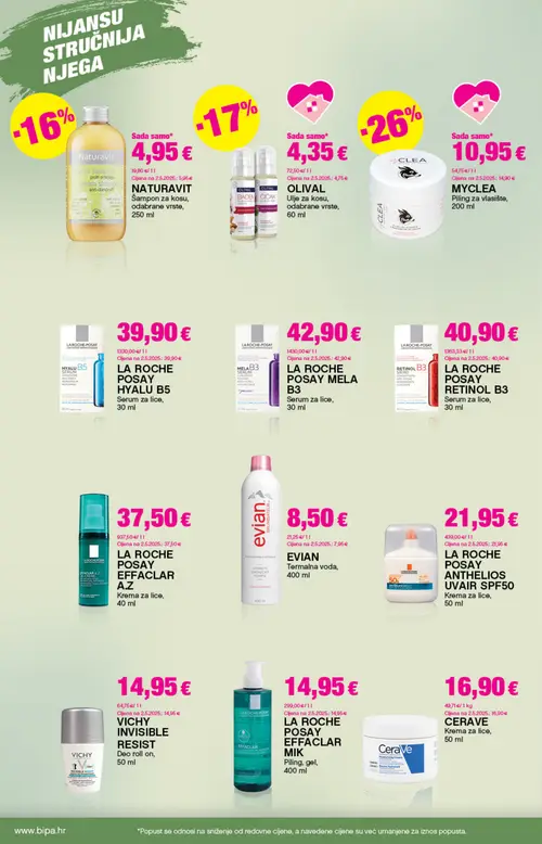 Bipa katalog — stranica 12: MYCLEA Piling za vlasište, NATURAVIT Šampon za kosu, odabrane vrste, OLIVAL Ulje za kosu, odabrane vrste, LA ROCHE POSAY MELA B3 Serum za lice (vrijedi 17. 09. 2026.–30. 09. 2026.)