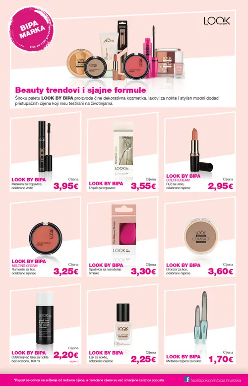 Bipa katalog — stranica 25: LOOK BY BIPA Maskara za trepavice, odabrane vrste, LOOK BY BIPA Uvijač za trepavice, LOOK BY BIPA COLOR CREAM Ruž za usne, odabrane nijanse, LOOK BY BIPA MELTING CREAM Rumenilo za lice, odabrane nijanse (vrijedi 17. 09. 2026.–30. 09. 2026.)