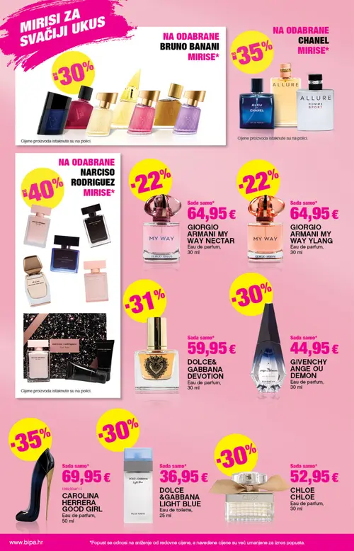 Bipa katalog — stranica 4: GIORGIO ARMANI MY WAY YLANG Eau de parfum, 30 ml, GIORGIO ARMANI MY WAY NECTAR Eau de parfum, 30 ml, CHLOE Eau de parfum, 30 ml, DOLCE & GABBANA LIGHT BLUE Eau de toilette, 25 ml (vrijedi 17. 09. 2026.–30. 09. 2026.)
