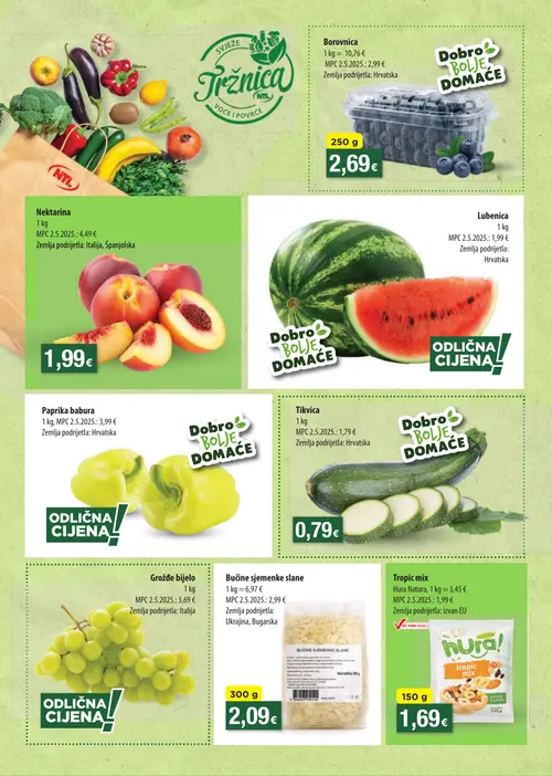 Boso katalog — stranica 2: Borovnica, Nektarina, Lubenca, Paprika babura (vrijedi 08. 07. 2026.–14. 07. 2026.)