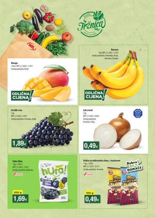Boso katalog — stranica 2: Kokice za mikrovalnu slane, s maslacem, NTL Suhe šljive, Mango, Banana (vrijedi 17. 09. 2026.–22. 09. 2026.)