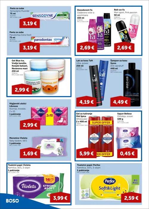 Boso katalog — stranica 12: Taft Lak za kosu Taft Ultra, power, Violeta Maramice Violeta Baby badem,, Old Spice Gel za tuširanje Old Spice Whitewater, Fa Dezodorant Fa Odabrane vrste iz asortimana (vrijedi 22.10.–04.11.2026.)