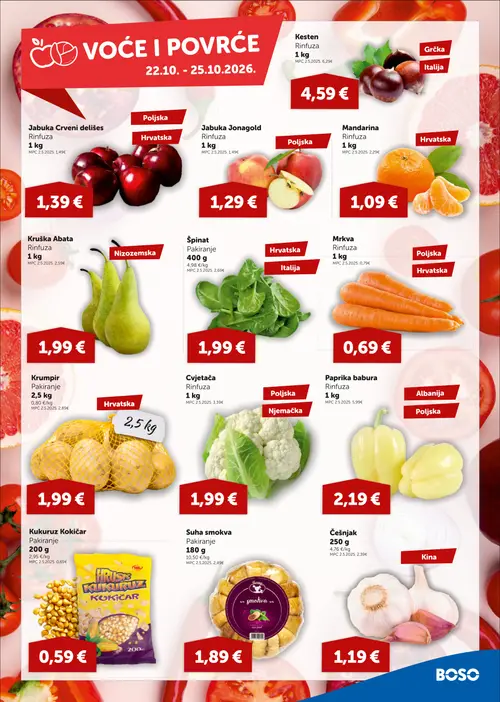 Boso katalog — stranica 3: Mrkva Rinfuza, Kesten Rinfuza, Jabuka Jonagold, Jabuka Crveni delišes (vrijedi 22.10.–04.11.2026.)