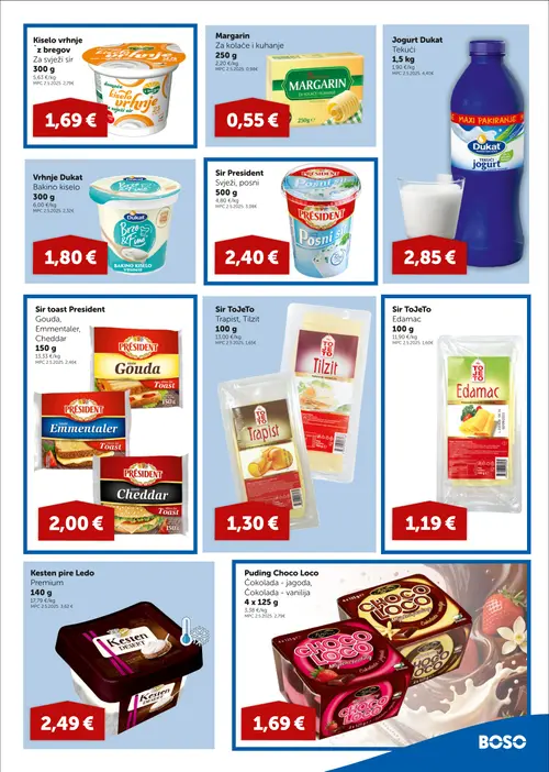 Boso katalog — stranica 5: Margarin, Ledo Kesten pire Ledo Premium, Dukat Jogurt Dukat tekući, Dukat Vrhunje Dukat Bakino kiselo (vrijedi 22.10.–04.11.2026.)