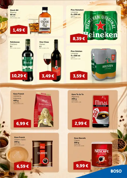 Boso katalog — stranica 11: Stock 84 Riserva, Heineken Pivo Heineken Limenka, Pelinkovac Zvečevo, Vino Vinea Vranac (vrijedi 27. 08. 2026.–09. 09. 2026.)