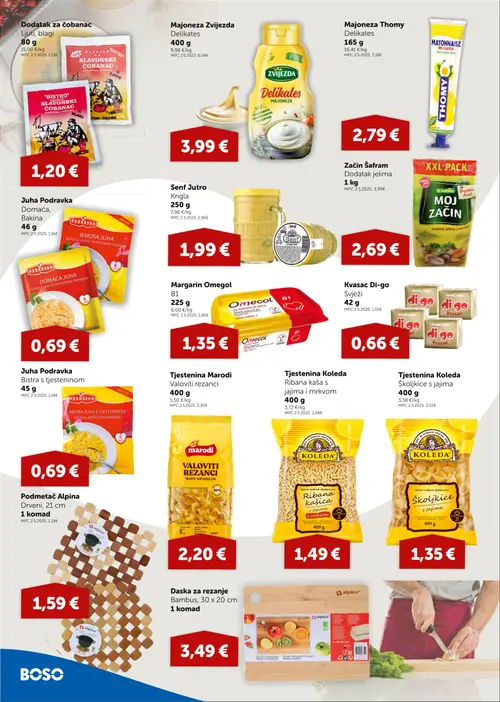 Boso katalog — stranica 6: BISTRO Dodatak za čobanak Ljuti, blagi, ZVIJEZDA Majoneza Zvijezda Delikates, THOMY Majoneza Thomy Delikates, Začin Šafrim Dodatak jelima (vrijedi 27. 08. 2026.–09. 09. 2026.)