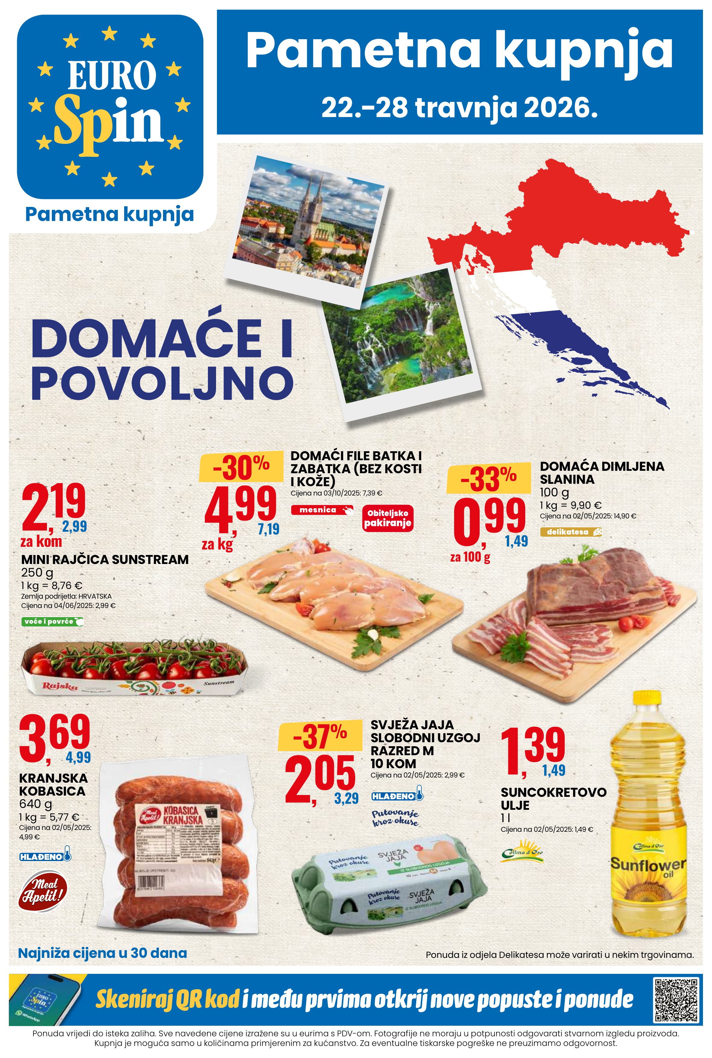 Eurospin katalog — stranica 1 (vrijedi 22. 04. 2026.–28. 04. 2026.)