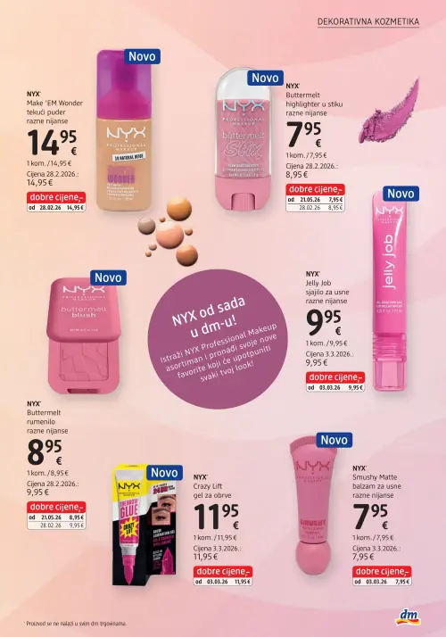 dm katalog — stranica 15: NYX Buttermelt highlighter u stiku, NYX Buttermelt rumenilo (vrijedi 15. 06. 2026.–29. 06. 2026.)