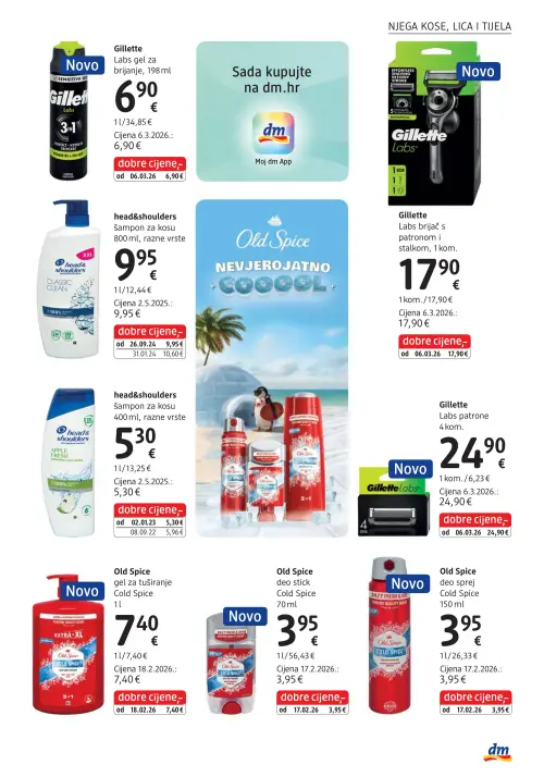 dm katalog — stranica 21: head&shoulders šampon za kosu, head&shoulders šampon za kosu, Gillette Labs gel za brijanje, Gillette Labs brijač s patronom i stalkom (vrijedi 15. 06. 2026.–29. 06. 2026.)