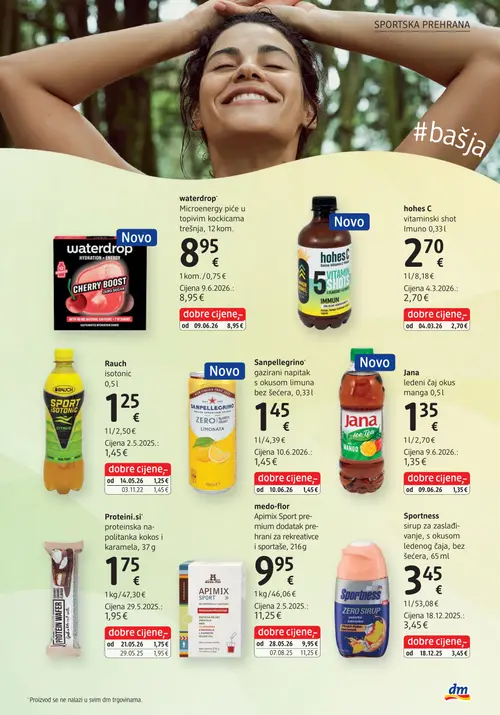 dm katalog — stranica 31: waterdrop Microenergy piće u topivim kockicama trešnja, 12 kom., hohes C hohes C vitaminski shot imuno 0,33l, Rauch Rauch isotonic 0,5l, Sanpellegrino Sanpellegrino gazirani napitak s okusom limuna bez šećera, 0,33 l (vrijedi 15. 07. 2026.–29. 07. 2026.)