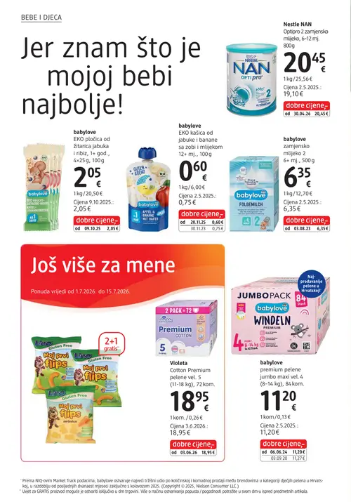 dm katalog — stranica 34: babylove babylove EKO kašica od jabuka i banane sa zobi i mlijekom 12+ mj., babylove babylove premium pelene jumbo maxi vel. 4 (8-14 kg), Nestle Nestle NAN Optipro 2 zamjensko mlijeko, 6-12 mj., babylove babylove EKO pločica od žitarica jabuka i ribiz, 1+ god. (vrijedi 15. 07. 2026.–29. 07. 2026.)