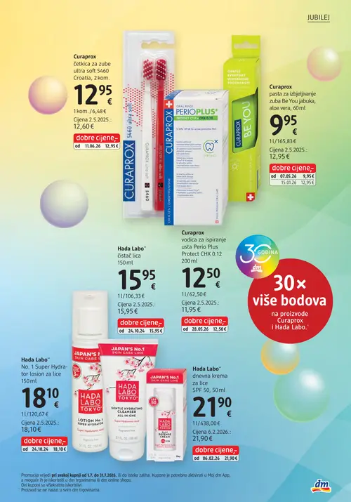 dm katalog — stranica 9: Curaprox Curaprox pasta za izbjeljivanje zuba Be You jabuka, Curaprox Curaprox vodica za ispiranje usta Perio Plus Protect CHX 0.12 (vrijedi 15. 07. 2026.–29. 07. 2026.)