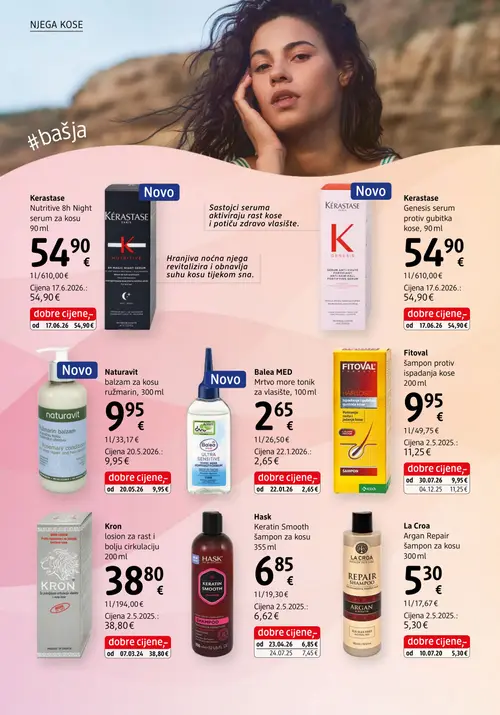 dm katalog — stranica 18: Fitoval Fitoval šampon protiv ispadanja kose, Kerastase Kérastase Nutritive 8h Night serum za kosu, Kerastase Kérastase Genesis serum protiv gubitka kose, Naturavit Naturavit balzam za kosu ružmarin (vrijedi 15. 08. 2026.–29. 08. 2026.)