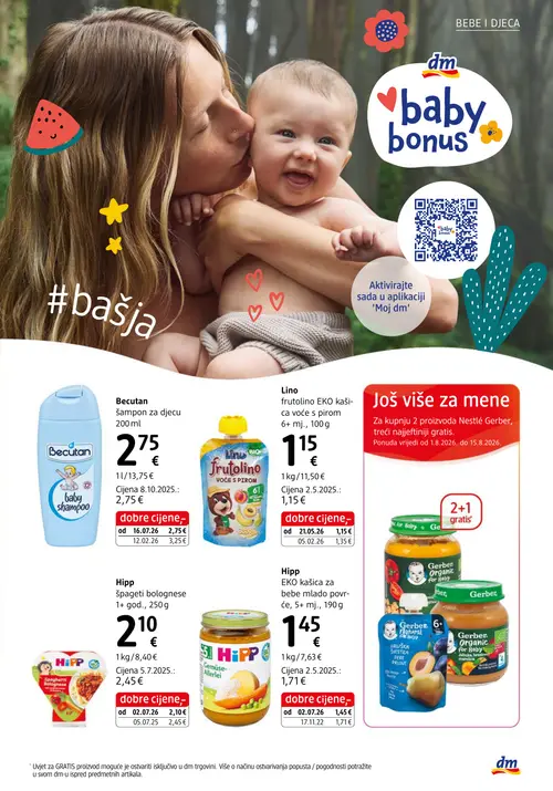dm katalog — stranica 33: Becutan Becutan šampon za djecu, Lino Lino frutolino EKO kašica voće s pirom, Hipp Hipp špageti bolognese, Hipp Hipp EKO kašica za bebe mlado povrće (vrijedi 15. 08. 2026.–29. 08. 2026.)