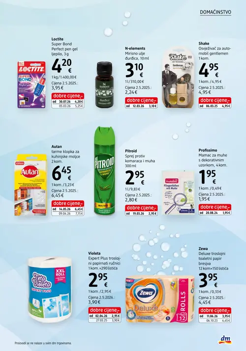dm katalog — stranica 37: Loctite Super Bond Perfect pen gel ljepilo, 3 g, N-elements Mirisno ulje đurđica, 10 ml, Shake Osvježivač za auto-mobil gentlemen, Autan tarme klopka za kuhinjske moljce 2 kom. (vrijedi 15. 08. 2026.–29. 08. 2026.)