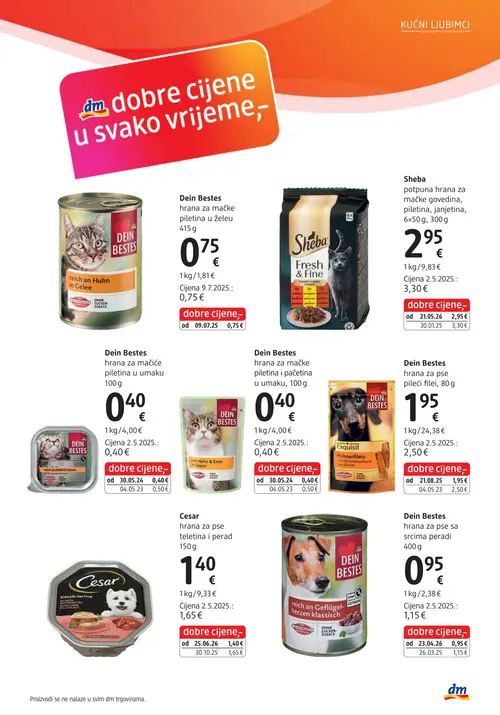 dm katalog — stranica 19: Dein Bestes hrana za pse pileći filei, Dein Bestes hrana za mačke piletina u umaku, Dein Bestes hrana za mačke piletina u umaku, Dein Bestes hrana za pse sa srcima peradi (vrijedi 15. 09. 2026.–29. 09. 2026.)