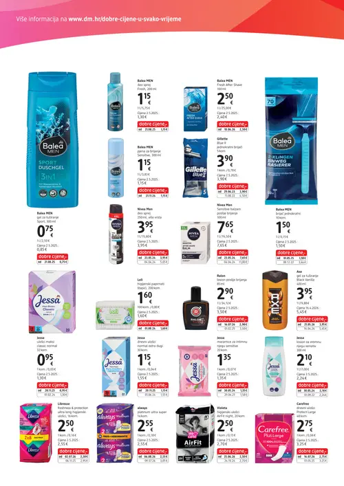 dm katalog — stranica 6: Axe gel za tuširanje Black Vanilla, Jessa ulošci maksi classic normal, Jessa dnevni ulošci normal extra dugi, Ralon losion poslije brijanja (vrijedi 30. 09. 2026.–14. 10. 2026.)