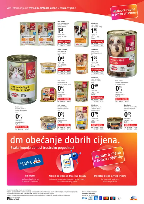 dm katalog — stranica 8: Dein Bestes hrana za mačke sufle od jaja s piletinom, Dein Bestes hrana za pse štapići s piletinom, Dein Bestes hrana za mačke mousse s lososom, Dein Bestes hrana za pse s mesom peradi i mlijekom (vrijedi 30. 09. 2026.–14. 10. 2026.)