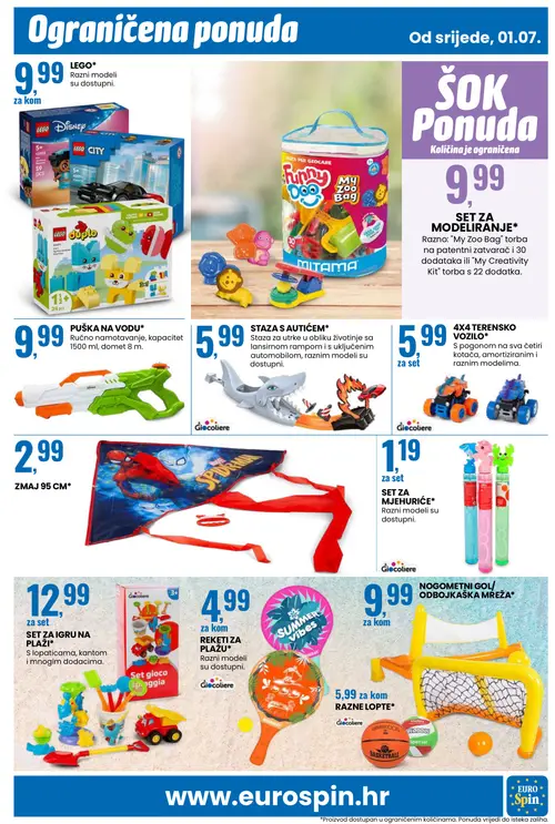 Eurospin katalog — stranica 15: LEGO LEGO®, LEGO LEGO® DUPLO®, SET ZA MODELIRANJE*, PUŠKA NA VODU* (vrijedi 01. 07. 2026.–07. 07. 2026.)