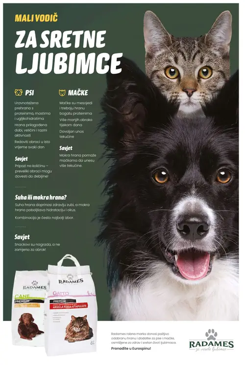 Eurospin katalog — stranica 20: RADAMES Premium Pollo, Riso e Cereali, RADAMES Gatto Premium Argilla Rossa Attapulgite (vrijedi 24. 06. 2026.–30. 06. 2026.)