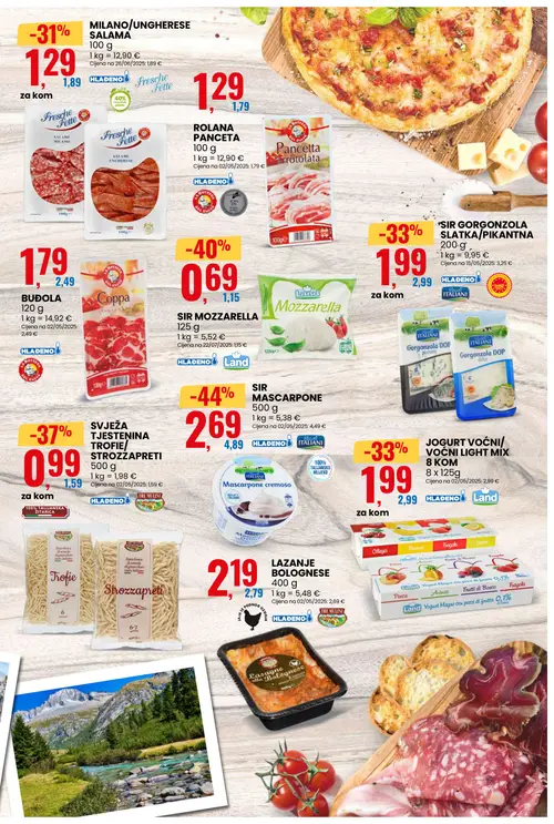 Eurospin katalog — stranica 5: Risotti ITALIANI SIR MASCARPONE, Land SIR MOZZARELLA, TRE MULINI SVJEŽA TJESTENINA TROFIE/STROZZAPRETI, Land JOGURT VOĆNI/VOĆNI LIGHT MIX (vrijedi 24. 06. 2026.–30. 06. 2026.)