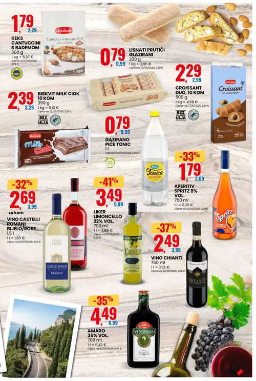 Eurospin katalog — stranica 5: Limoncello LIKER LIMONCELLO 22% VOL., null VINO CHIANTI, Amaro D'Erbe AMARO 35% VOL., null APERITIV SPRITZ 8% VOL. (vrijedi 12. 08. 2026.–18. 08. 2026.)