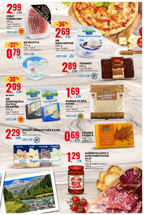 Eurospin katalog — stranica 5: ITALIANI SIR MASCARPONE cremoso, Land SIR RICOTTA, ITALIANI SIR GORGONZOLA SLATKA/PIKANTNA, Sole SUŠENE RAJČICE U SUNCOKRETOVOM ULJU (vrijedi 30.09.–06.10.2026.)
