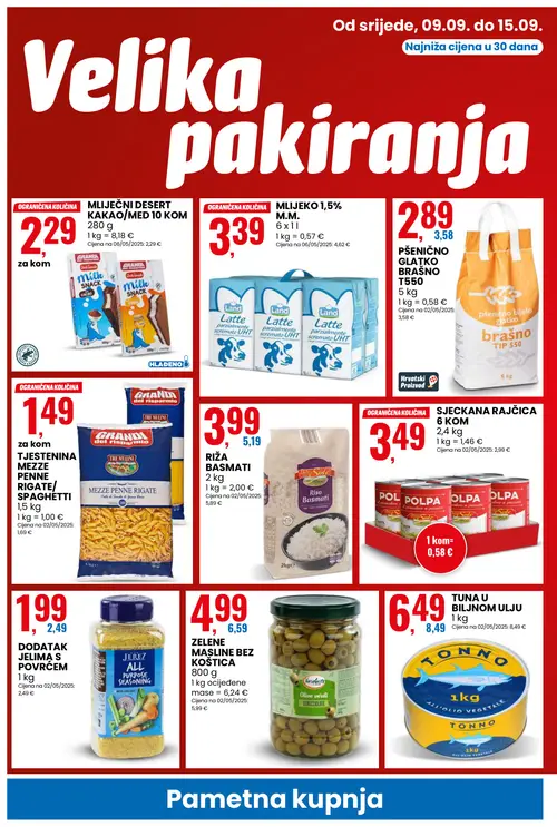 Eurospin katalog — stranica 4: Varia Gusto ZELENE MASLINE BEZ KOŠTICA, TONNO TUNA U BILJNOM ULJU, Dole Sole RIŽA BASMATI, JEREZ ALL PURPOSE SEASONING DODATAK JELIMA S POVRĆEM (vrijedi 09. 09. 2026.–15. 09. 2026.)